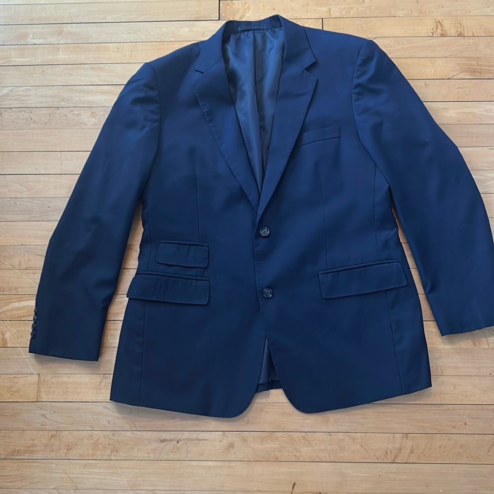 Maxwells navy bespoke lined suit jacket